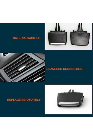 Lemestar Bmw X5 E70 2006-2012 X6 E71 2008-2013 Arka Sıra Klima Ventiği Akış Kontrolü Kolu - Pc+abs Dayanıklı Tamir Parçası Gümüş