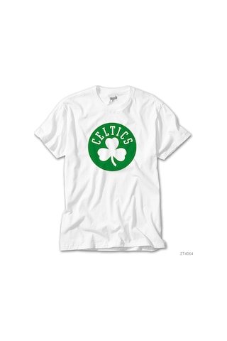 Boston Celtics Yonca Logo Beyaz Tişört Beyaz