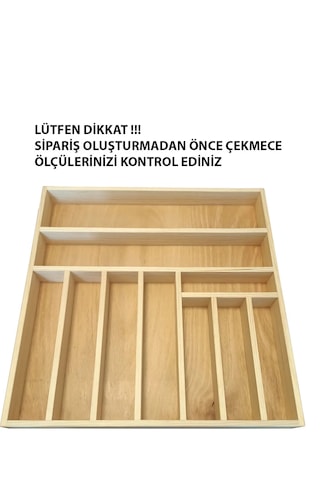 Ahşap Kaşıklık 45x46 Cm. Mutfak Çekmecesi Kaşıklık Ve Servis Gereçleri Düzenleyici