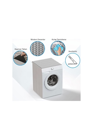 Valerine Life Çamaşır Kurutma Makinesi Örtüsü Matı Kaymaz Sıvı Geçirmez Koruyucu Yıkanır Ped 60x60cm 27240608