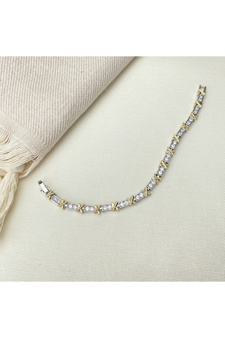 Xoxo Bileklik Yüksek Kalite 316 L Paslanmaz Çelik Silver-Gold 18 CM Çok Renkli