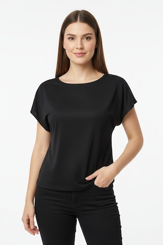 Fit Women Kayık Yaka Yarasa Kollu Bluz 4452 Siyah