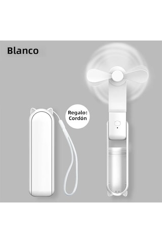 Mini Taşınabilir Fan Şarj Edilebilir Usb 2000mah Power Bank Po Beyaz,