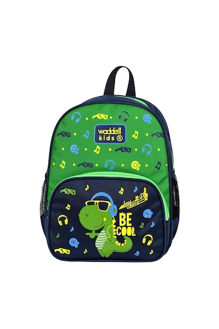 Wadddell Lisanslı Dinazor Desenli Lacivert Anaokulu Kreş Okul Öncesi Çocuk Sırt Çantası