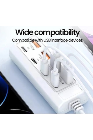 Tongxida 8 Adet Bir Arada Usb Şarj Soketi Pd25w Usb-c Şarj Aleti Çoklu Cihaz Şarj Güç 8a+8c