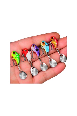 Valkyrie 5 Adet Lrf Kaşık Kuyruklu Titreşimli Wobbler Balık Olta Yem Seti - 14gr 6cm - Spin Ve Baitcasting İçin Uygun - 5pcs