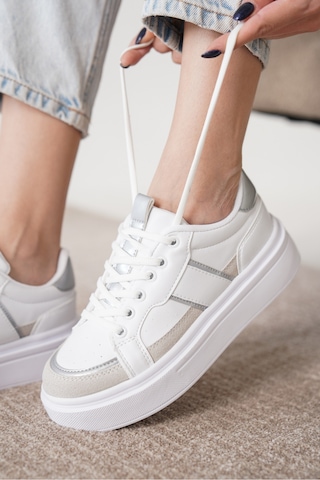 Garantili D2501 Günlük Ortopedik Kadın Sneaker Spor Ayakkabı Gümüş