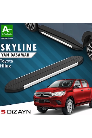 S-dizayn Toyota Hilux 8 Skyline Aluminyum Yan Basamak 203 Cm 2015 Üzeri A+ Kalite