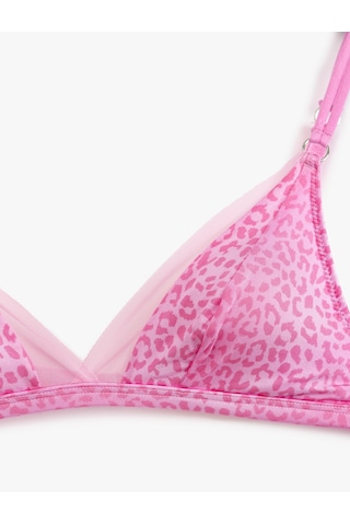 Koton Tül Detaylı Leopar Desenli Bralet Sütyen Pembe Desenli 5slk10054mk Pembe Desenli Pembe