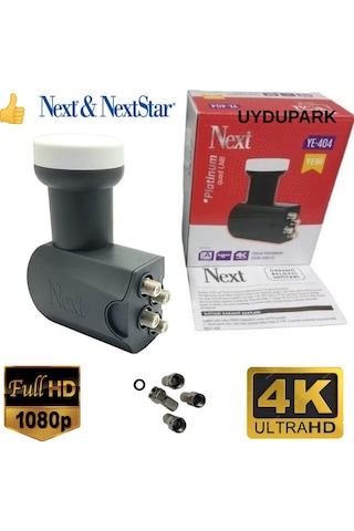 Next YE-404 QUAD Platinum Dörtlü LNB + Contalı Konnektör 4 Adet Next YE-404 QUAD Platinum Dörtlü LNB + Contalı Konnektör 4 Adet