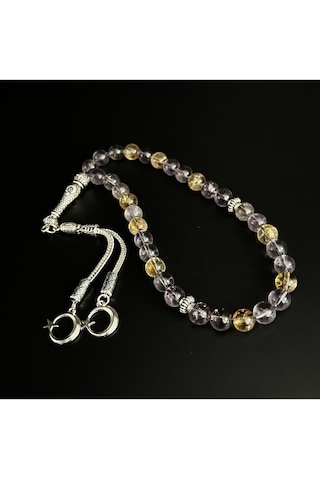 Ametrin Ametist-sitrin 8mm 33lük Doğal Taş Tesbih