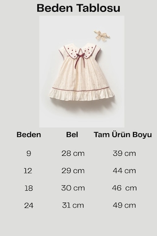 Cantoy Kız Bebek Bordo Detaylı Fisto Nakışlı Vintage Elbise Ve Bandana Takımı Organik