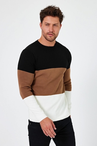 Alexander Gardi Alexandergardı Bisiklet Yaka Renk Bloklu Regular Fit Kazak E24-eze-05 001