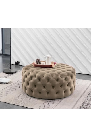 Deccostil Kapitoneli Yuvarlak Kapitoneli Puf/Orta Sehpa