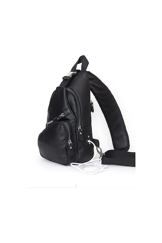 Tuldar Yıkama Deri Usb Ve Kulaklık Çıkışlı Çapraz Göğüs Bel Ve Omuz Çantası Tul037 Siyah