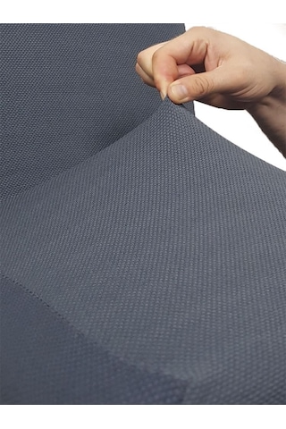 Bumedo Spandex Bal Peteği Kumaş Likralı Sandalye Kılıfı Tüylenmez Kaliteli Streç Sandalye Örtüsü Antrasit Genel