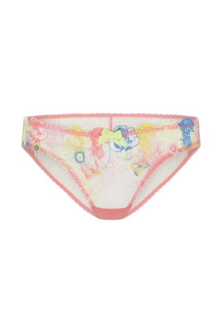 Agent Provocateur Zuri Full Brief Pembe Dantel Nakışlı Tül Slip, Elastik Saten Bel, Feminen Glamour Çok Renkli