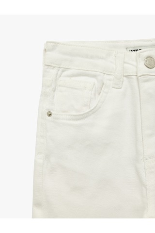 Koton Normal Bel Pamuklu Straight Jean Pantolon Beyaz 6skb40015td