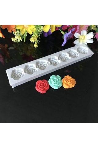 Dancemonkey 5 Adet Gül Çiçek Kalıp, Silikon Pişirme Araçları Beyaz