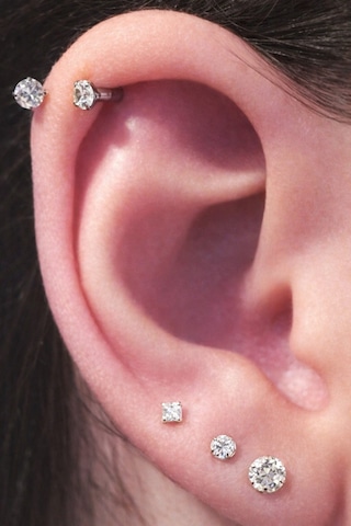 316l Cerrahi Çelik Silver İki Ucu Zirkon Taşlı 8mm Çap Piercing 1 Adet -kararma Yapmaz- Gümüş