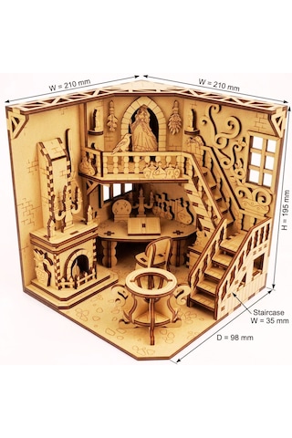 Peri Evi Ahşap Maket Seti Dıy Miniatür Büyülü Peri Evi Peri Led Hediye 3d Puzzle