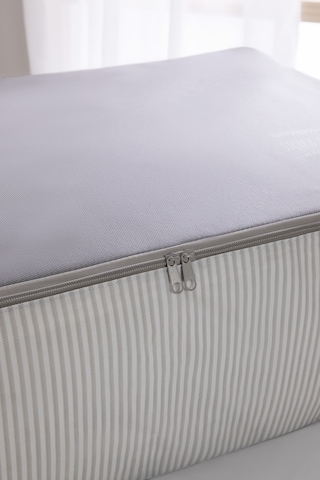 Ocean Home Textile Mega Boy Gri Çizgili Stuff & Things Baza Altı Hurç 74 x 46 x 22 cm