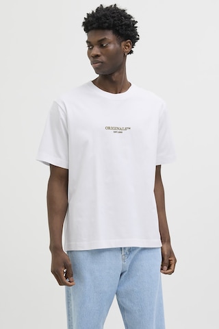 Jack & Jones Erkek Jorıslıngton Bisiklet Yaka Kısa Kollu %100 Pamuk T-shirt 12273157 Beyaz Beyaz