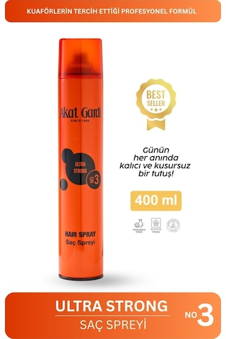 Akat Gardi Saç Spreyi Ultra Strong No:3 Turuncu 400 Ml