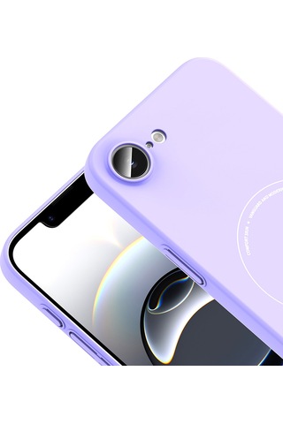 Maks Technology iPhone Uyumlu 16e Kılıf M-safe Şarj Özellikli Kamera Korumalı Mkst Elio Sert Pc Kapak - Lila