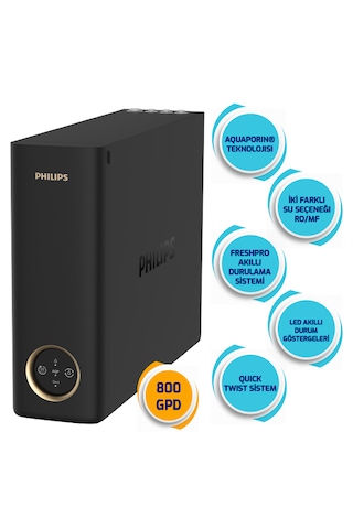 Philips Direkt Akışlı Dijital Su Arıtma Cihazı Aut8990/10 800 Gpd Siyah