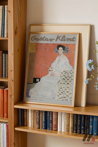 Gustav Klimt Kadın Portresi, Ahşap Çerçeveli Duvar Tablosu - Sanatsever Hediyesi