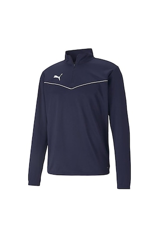 Puma Teamrise 1/4 Zip Top Erkek Futbol Antrenman Uzun Kollu Tişört Mavi