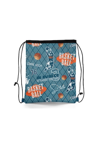 Coral High Kids Nefti Turuncu Basketbol Desenli İpli Büzgülü Sırt Çantası 12653 Turuncu