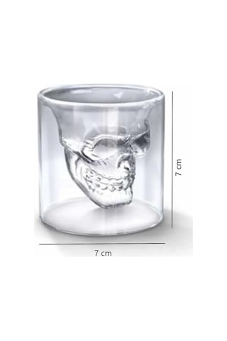 Senon Crystal Head Kuru Kafa 4 Lü Shot Bardak Seti Tekila Bardağı Kuru Kafa Tasarımlı Isıya Dayanıklı Sunum Kokteyl Bardağı