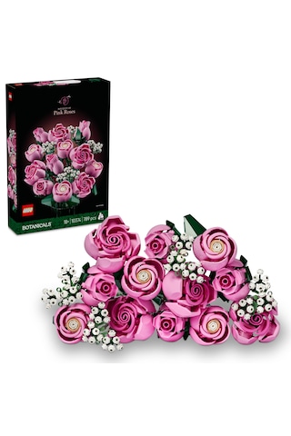 LEGO®  Botanicals Pembe Gül Buketi 10374 - Yetiskinler için 4 Bahar Çiçegi Içeren Dekoratif Çiçek Modeli Yapim Seti (789 Parça)