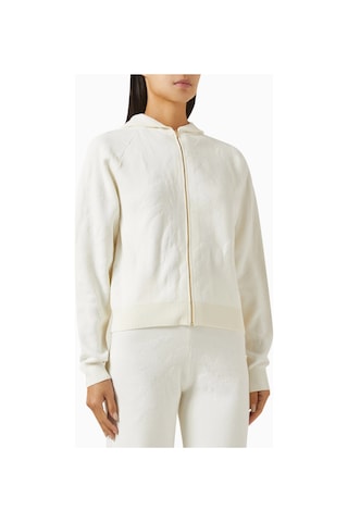 Marella Textured Cotton Hoodie, Modern Dokulu Kapüşonlu, Triko Sweatshirt Beyaz