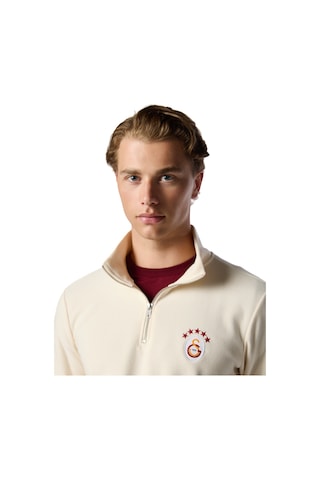 Galatasaray 5 Yıldız Yarım Zip Sweat E251404 Ekru