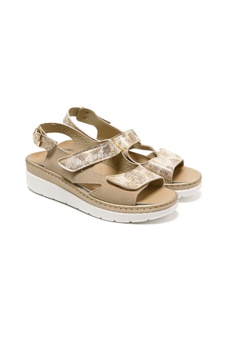 Gold/beige Sandalet Kadın 5686 Green Life Stretch Women's Footwear Gold/beige Altın - Bej