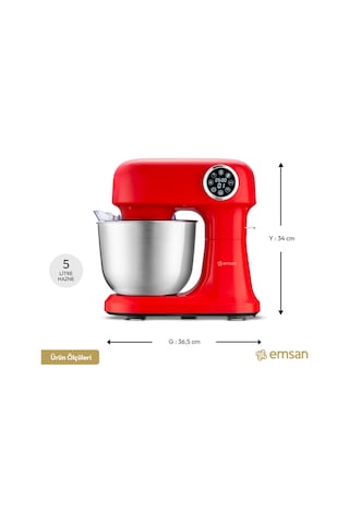 Bella Gusto Pro Dijital Ekranlı Stand Mikser Kırmızı 1500w BKK 2220 IC