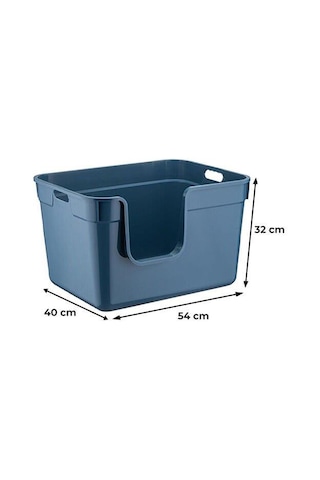Herniks Tanos Yarı Açık Kedi Tuvaleti 54x40x32 - Mavi