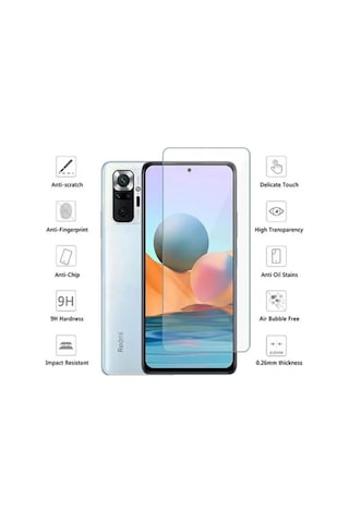 Tedar Xiaomi Redmi Note 10 Pro Uyumlu Premium Ekran Koruyucu 9h Sert Temperli Kırılmaz Cam Koruma Şeffaf Najmaddin