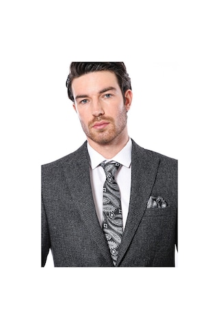 Sivri Yaka Tek Düğme Füme Slim Fit Ceket Wessi 001