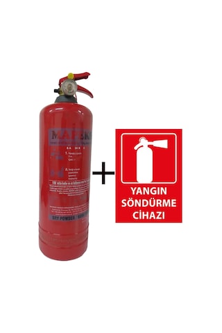 Mapeks Yangın Tüpü 2 KG ve Yangın Tüpü Levhası 2'li Mapeks Yangın Tüpü 2 KG ve Yangın Tüpü Levhası 2'li