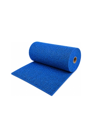 Kıvırcık Paspas 14 Mm 100x1500 Cm Mavi Pvc Kaymaz Tabanlı 15 Metre