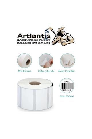 60x40 Mm Barkod Etiketi Yapışkanlı 1 Adet Rulo Etiket Termal Barkot Terazi Etiketi 500 Lü Barkod Yazıcılarına Uyumludur 1 Adet