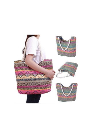 Canva Kadın Omuz Çantası Izgara Çizgili Şık Çanta Açık Hava İçin Diğer