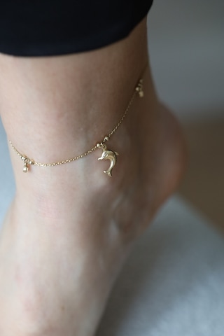 Yenigün Kuyumculuk 14 Ayar Altın Yunus Detaylı Sallantılı Halhal Blk33605