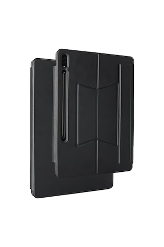 Galaxy Uyumlu Tab S9 Fe Plus Mkst Border Keyboard Bluetooh Bağlantılı Standlı Klavyeli Tablet Kılıfı - Siya Tablet Kılıfı