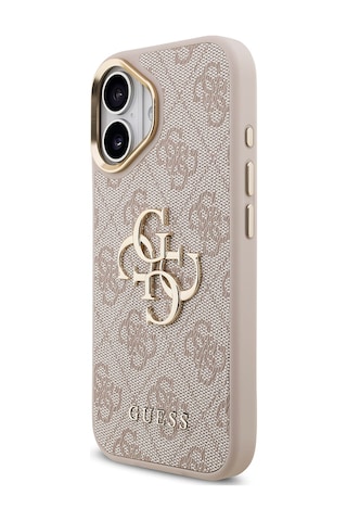 Apple Uyumlu iPhone 17 Kılıf Guess Lisanslı 4g Büyük Metal Logolu Kalın Askılı Kapak Pembe Pembe