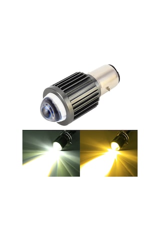 Ba20d Dc12-80v / 10w / 6000k / 3000k / 800lm Projektör Lensli İki Renkli Motosiklet Farları